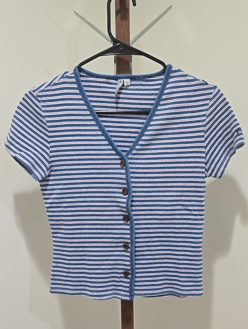 Vintage 1990s Z Cavaricci Striped Button Up Top Size Large